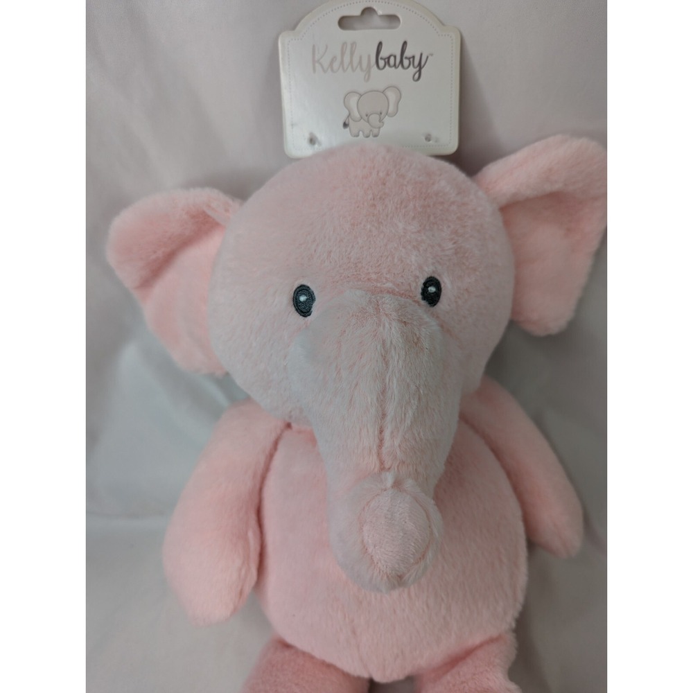 Kellytoy Pink Elephant Rattle Plush Crinkle 16 Inch Stuffed Animal Toy - Picture 2 of 6